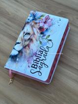 Bíblia Leão Safira com Pingente - ARC Com harpa