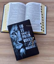 Bíblia Leão viver coisas maiores com Pingente - ARC Com harpa