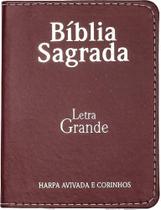 Biblia letra gigante m - harpa corflex marrom
