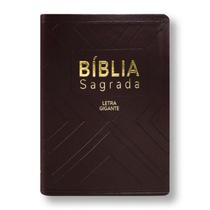 Biblia Letra Gigante marrom nobre Luxo Naa