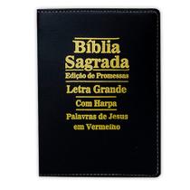Bíblia Letra Grande - Luxo - Preta - C/ Harpa - 11x18cm Bíblia Letra Grande - Luxo - Preta - C/ Harpa - 11x18cm