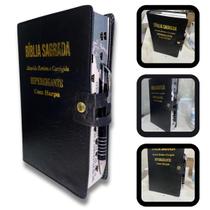 Bíblia Letra Hípergigante Preta Harpa Cristã Leão 22x14cm