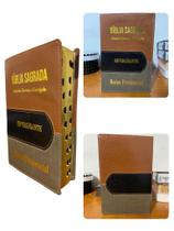 Bíblia Letra Hípergigante Tricolor Harpa Dourado 22x14cm