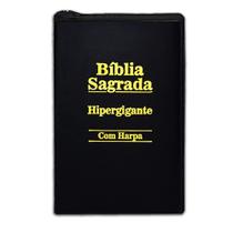 Biblia Letra Hipergigante - Zíper - Preta - C/ Harpa