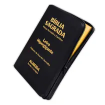 Biblia Letra Hipergigante - Zíper - Preta - C/ Harpa