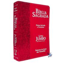 Bíblia Letra Jumbo Almeida ARC com Harpa Ramos Vermelha