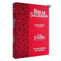 Bíblia Letra Jumbo Almeida ARC com Harpa Vermelha