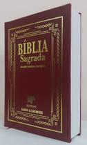 Biblia letra jumbo com harpa - capa dura vinho