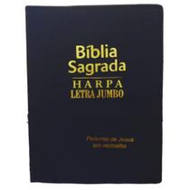 Biblia letra Jumbo folha branca Com harpa e índice - O mundo gospel