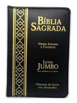 Bíblia Letra Jumbo Harpa coros palavra de jesus em vermelho pentecostal batista com índice