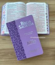 Biblia Letra JUMBO lilás Harpa e corinhos RC Biblia sagrada luxo
