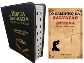 Bíblia Letra Jumbo Luxo Harpa Avivada Preta ARC Livro EBD "O Caminho da Salvção Eterna"
