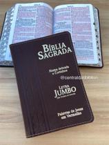 Biblia Letra JUMBO marrom Harpa e corinhos RC Biblia sagrada luxo