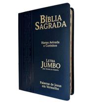 Bíblia letra jumbo preta harpa e corinhos RC Biblia sagrada luxo