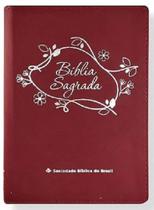 Bíblia Linha Ouro - Flores - Capa Vemelha - Letra Grande