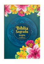 Biblia lt gigante a.r.c pjd capa luxo laminada com harpa textura floral