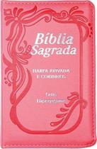 Bíblia Lt Hipergigante - Com Harpa Zíper e Índice Rosa - Cpp