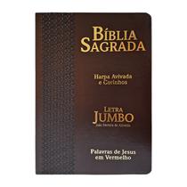 Bíblia Lt Jumbo Arc Harpa Capa Pu Luxo - Estrela Marrom
