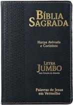Bíblia Lt Jumbo ARC Harpa Capa PU Luxo - Estrela Preta - Cpp
