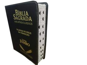 Bíblia Luxo Letra Jumbo Cor Preta-Arc/ Maior Letra Do Mercado/ Fala De Jesus Em Vermelho