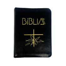 Biblia Marrom Zíper Católica De Mesa E Capa Flexível 20cm - Divinário