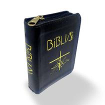 Biblia Marrom Zíper Católica De Mesa E Capa Flexível 20cm - Divinário