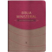Bíblia Ministerial Duotone Marrom Claro e Vermelho NVI Editora Vida