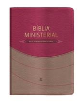 Bíblia Ministerial - Nvi - Capa Duotone - Marrom Claro E Vermelho