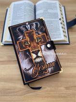 Biblia modelo Carteira cruz coroa Evangélica Com Harpa E Corinhos Indice capa leao coroa cruz