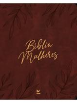 Bíblia mulheres nvt - duas colunas - folhas vinho