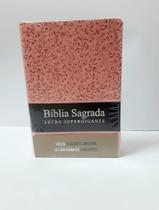 Bíblia Nova almeida atualizada feminina rosa com letra super gigante
