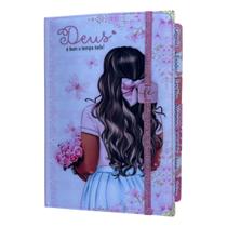 Bíblia NTLH Garota com Abas Adesivas Capa dura acolchoada + elastico rosa