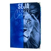 Bíblia NTLH leão Azul Seja forte e corajoso com Abas Capa dura