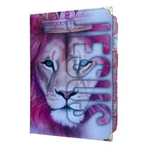 Bíblia NTLH Leão Jesus Pink com Abas Adesivas Capa dura acolchoada Bíblia NTLH Leão Jesus Pink com Abas Adesivas Capa dura acolchoada
