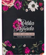 Biblia nva letra grande floral pink - capa dura Biblia nva letra grande floral pink - capa dura