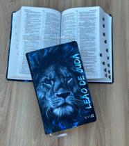 Bíblia NVI Leão de Judá Azul - com índice Letras Grandes