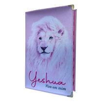 Biblia NVI Leão rosa bebê 02 Capa dura Acolchoada com indice