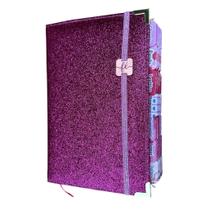 Bíblia NVI Pink 100% Glitter Abas Adesivas coladas Cp dura acolcoada + Elástico rosa Bíblia NVI Pink 100% Glitter Abas Adesivas coladas Cp dura acolcoada + Elástico rosa