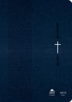 Bíblia nvi português/inglês - capa luxo - azul - EDITORA VIDA