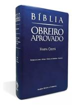 Bíblia Obreiro Aprovado ARC Harpa Cristã Letra Normal Luxo Azul