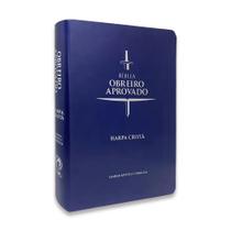 Bíblia Obreiro Aprovado Média - Luxo Azul C/Harpa - João Ferreira De Almeida Editora CPAD - Capa Mole - Português