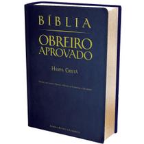 Bíblia Obreiro Aprovado Média Luxo Harpa Cristã Azul Bíblia Obreiro Aprovado Média Luxo Harpa Cristã Azul
