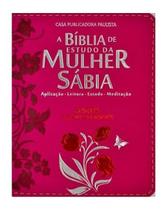 Bíblia P Estudo Da Mulher Sábia Letra Gr Preta E Pink Tulipa