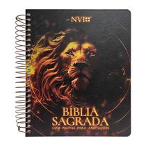 Bíblia para anotações - nvi - espiral - leão épico