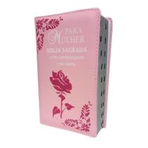 Bíblia para Mulher Com Letras Hiper Gigantes Com Harpa e Corinhos - Pink