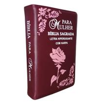 Bíblia para Mulher Com Letras Hiper Gigantes Com Harpa e Corinhos - Vinho