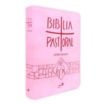 Bíblia pastoral letra grande zíper - rosa - católica - Paulus Bíblia pastoral letra grande zíper - rosa - católica - Paulus