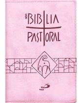 Bíblia Pastoral Média Rosa com Zíper - Edição Paulus