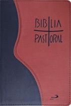 Bíblia Pastoral Média - Zíper - Vinho e Azul