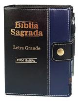 Bíblia Pentecostal Assembleia Batista Sagrada Letra Grande - 16x12cm Botão Bolsa - Harpa Índice Evangélica - FASHIONSELLER